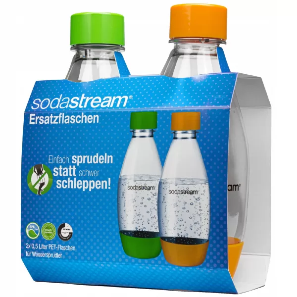 Butelki SodaStream PET 0,5 L zielona+pomarańczowa Dwupak - obrazek 3