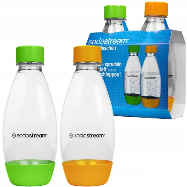 Butelki SodaStream PET 0,5 L zielona+pomarańczowa Dwupak