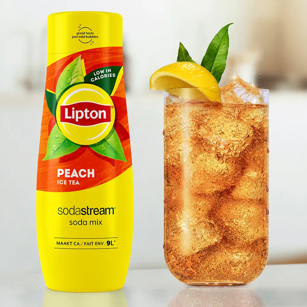 lipton sodastream ice tea peach szklanka