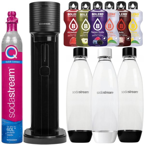 Saturator SodaStream Gaia Titan jedna butelka + Butelki PET 1 L czarna+biała Fuse Dwupak