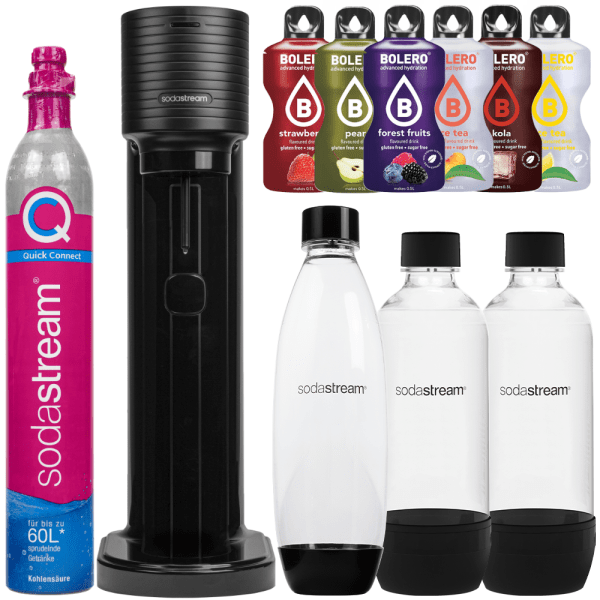 Saturator SodaStream Gaia Titan jedna butelka + 2x Butelka SodaStream Czarna (dek) + bolero