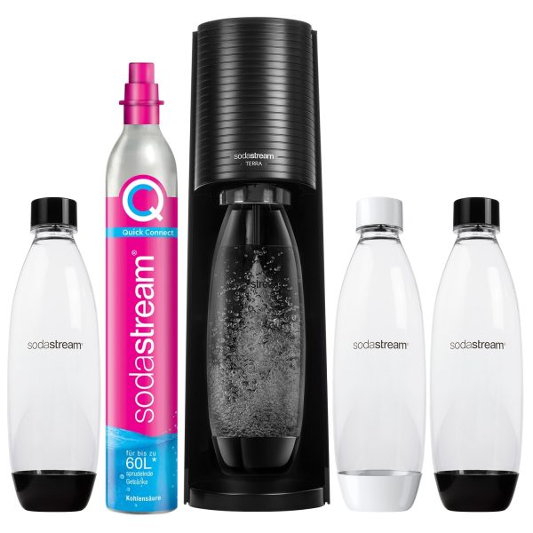 Saturator SodaStream Terra jedna butelka + 2 butelki fuse biała i czarna