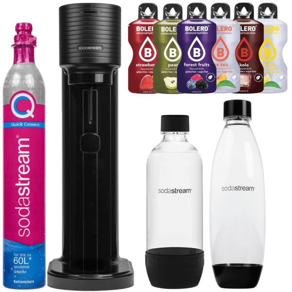 Saturator SodaStream Gaia Titan jedna butelka + Butelka Sodastream Pet Czarna 1 litr (dek) + bolero