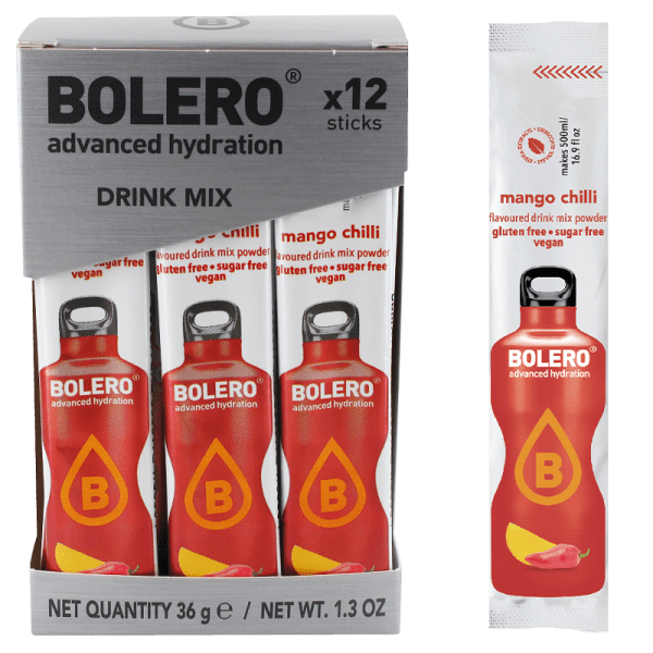 12X NAPÓJ BOLERO MANGO Z CHILLI PROSZEK DO SATURATORA BEZ CUKRU STEWIA