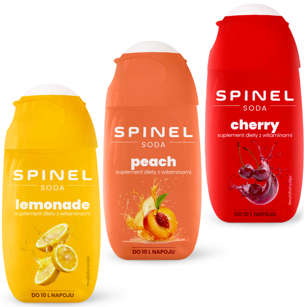 3x Syrop Spinel Soda z witaminami brzoskwinia lemoniada wiśnia 65ml - obrazek 2