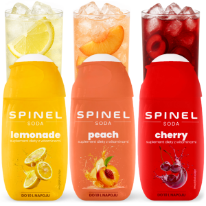 3x Syrop Spinel Soda z witaminami brzoskwinia lemoniada wiśnia 65ml