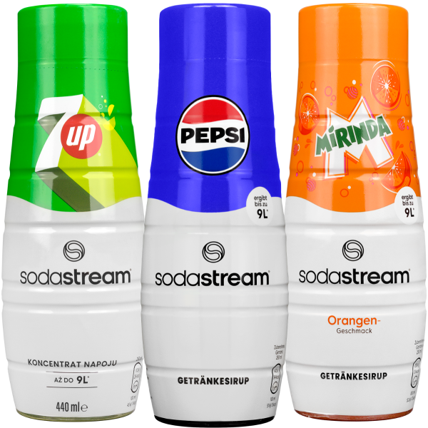 Saturator SodaStream Terra Black + 3 butelki + 3 syropy 7up, pepsi, mirinda + nabój - obrazek 4