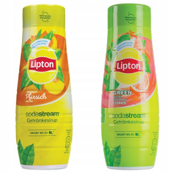 Syrop do SodaStream Lipton Ice Tea Brzoskwinia 440 ml + Ice Tea Zielona Herbata z cytrusami 440 ml