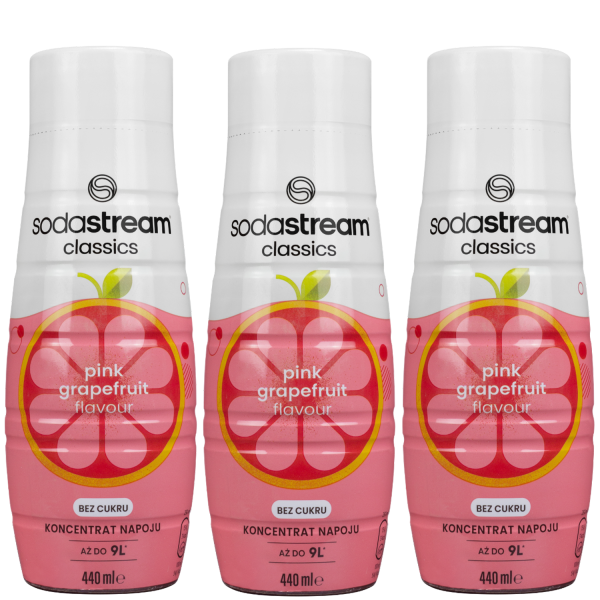 3x Syrop do SodaStream Pink Grejpfruit Zero 440ml