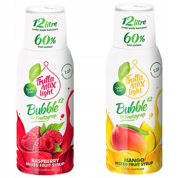 Syrop FruttaMax MALINA LIGHT 500 ml+MANGO LIGHT 500ml