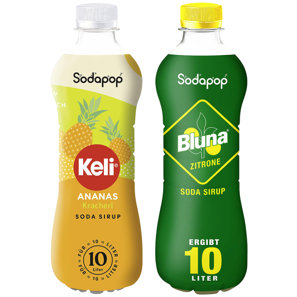 2x Syrop SODAPOP KELI ANANAS 500ml + BLUNA Lemon 500ml
