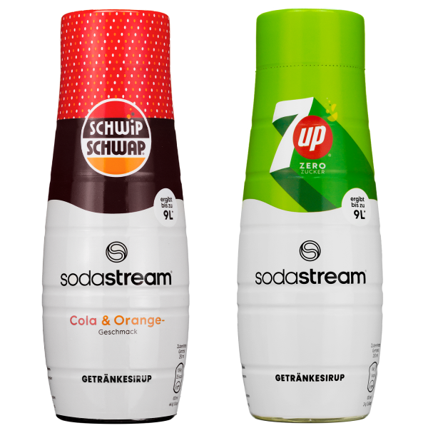Syrop do SodaStream Schwip Schwap Cola Orange + Syrop do SodaStream 7UP 0
