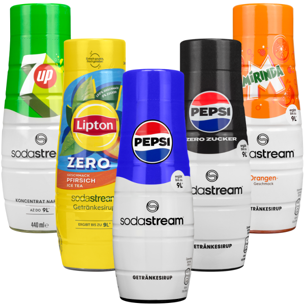Saturator SodaStream Terra White + jedna butelka + 5x Syrop Pepsi, Pepsi MAX, Mirinda, 7UP, Lipton Brzoskwinia zero - obrazek 5