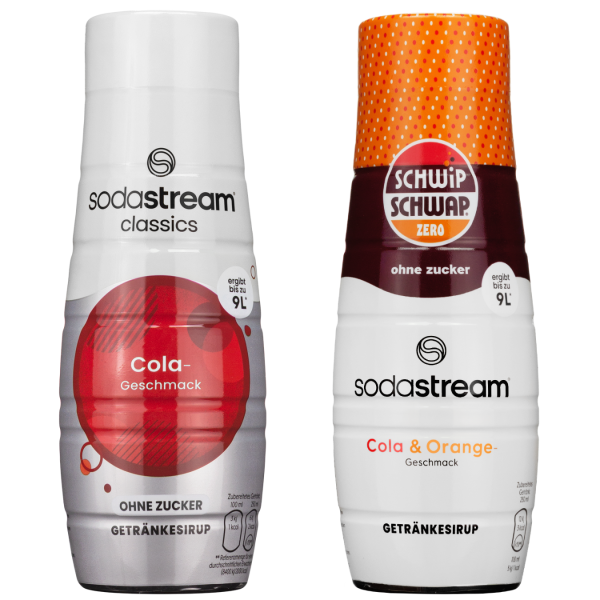 Syrop do SodaStream Cola bez cukru 440ml+Syrop do SodaStream Schwip Schwap Bez Cukru 440 ml