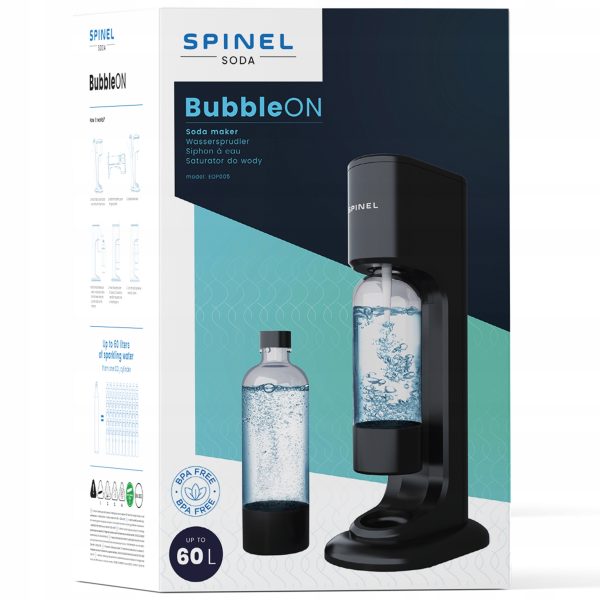 Saturator SpinelSoda BubbleON + Butelka do saturatora SpinelSoda, czarna x1 + syrop Pepsi - obrazek 5