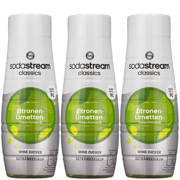 3x Syrop do SodaStream Cytryna Limonka Bez Cukru 440ml