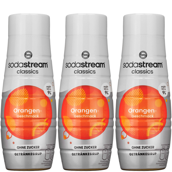 3x Syrop do SodaStream Pomarańcza Bez Cukru 440ml
