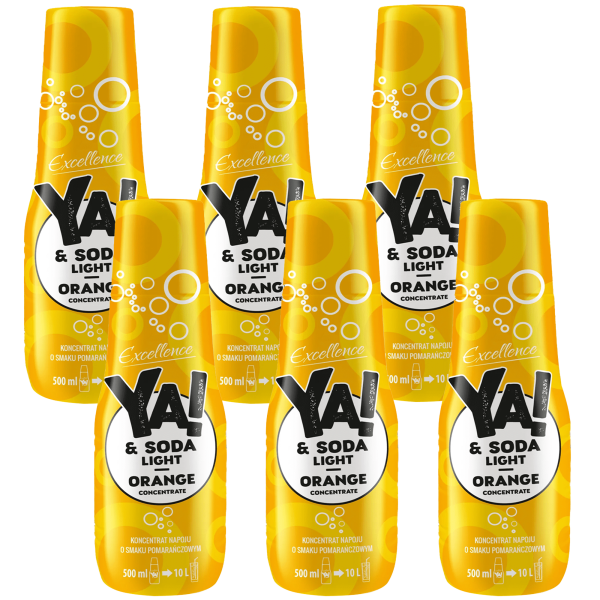 6x Syrop YA!&SODA pomarańcza light 500ml