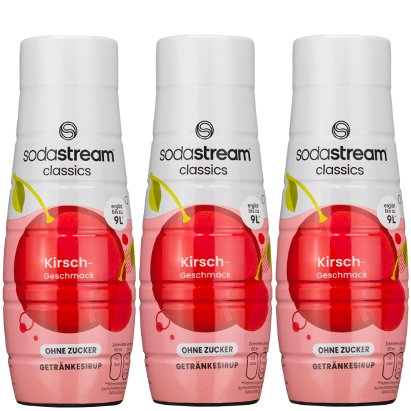 3x Syrop do SodaStream Wiśnia Bez Cukru 440ml