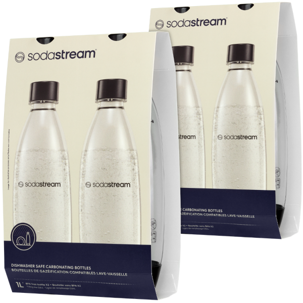2x Butelki SodaStream 1L Fuse Dwupak Czarne - obrazek 2