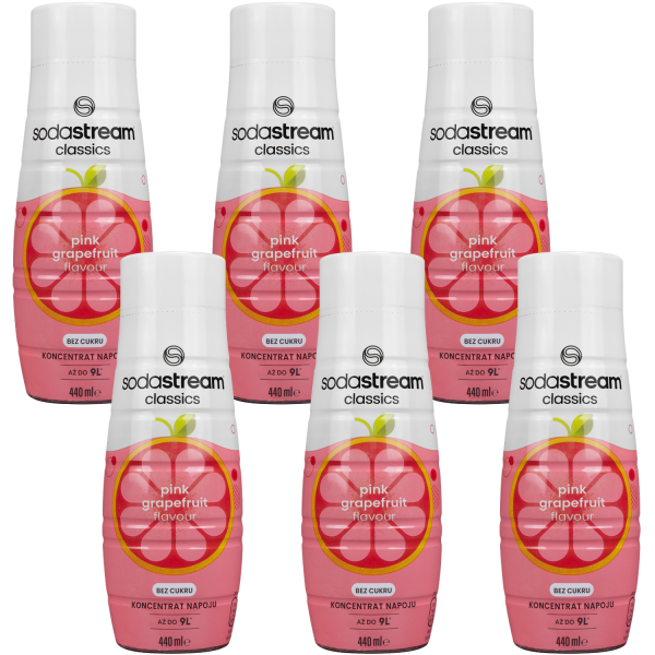 6x Syrop do SodaStream Pink Grejpfruit Zero 440ml