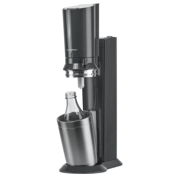 Saturator SodaStream Crystal 3.0 QuickConnect Czarny Jedna Butelka + Syrop do Sodastream Pepsi, Mirinda, 7UP + Metalowe słomki SpinelSoda x10 - obrazek 3