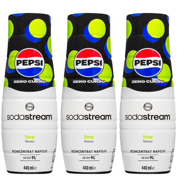 3x Syrop do SodaStream Pepsi MAX Limonka 440 ml