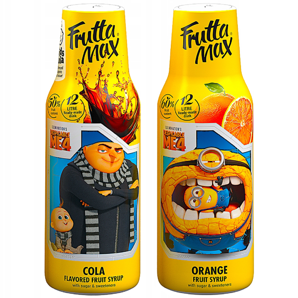 Syrop FruttaMax MINIONKI COLA 500ml + Syrop FruttaMax MINIONKI POMARAŃCZA 500ml