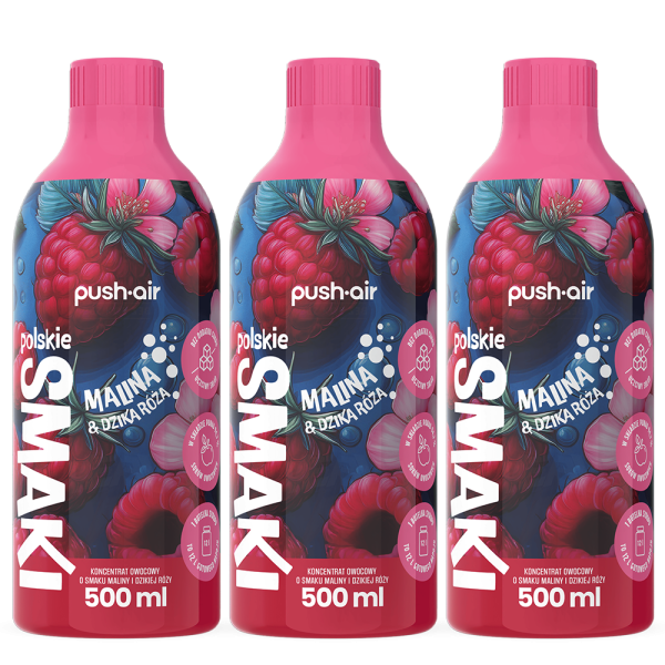 3x PUSHAIR Koncentrat malina i dzika róża 500ml