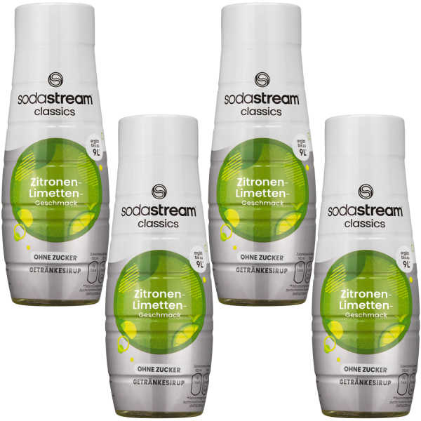 4x Syrop do SodaStream Cytryna Limonka Bez Cukru 440ml