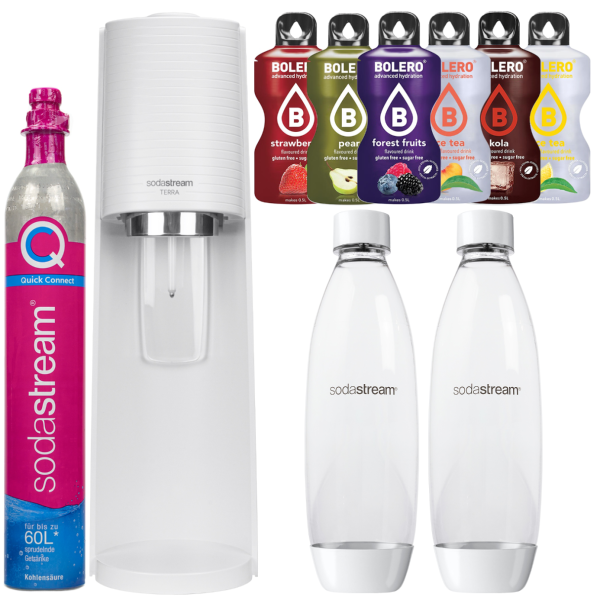 Saturator Sodastream Terra White + 2 butelki + bolero