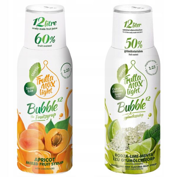 Syrop FruttaMax MORELA LIGHT 500 ml+LIMONKA MIĘTA BEZ LIGHT 500ml
