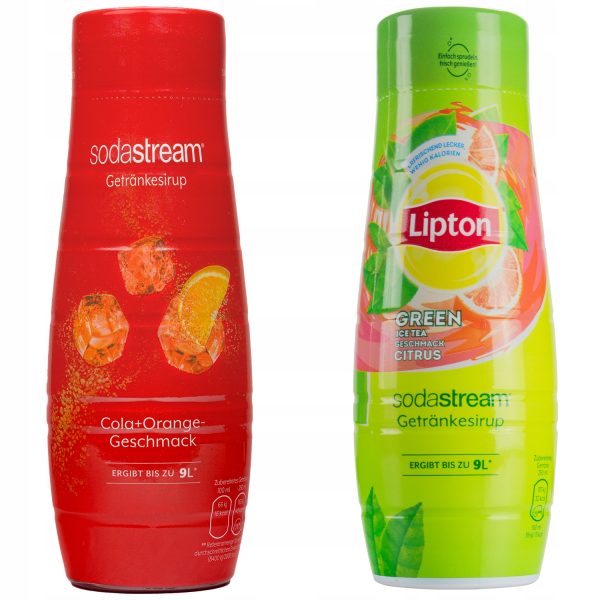 Syrop do SodaStream Cola  Orange 440ml+Lipton Ice Tea Zielona Herbata z cytrusami 440 ml