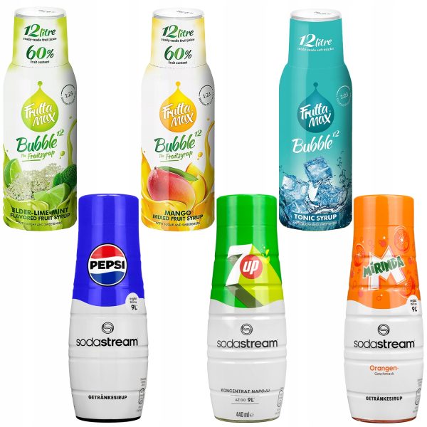 Syrop FruttaMax LIMONKA MIĘTA BEZ 500ml+SodaStream Pepsi+SodaStream Mirinda+FruttaMax TONIC 500 ml+FruttaMax MANGO 500 ml+SodaStream 7UP - obrazek 8