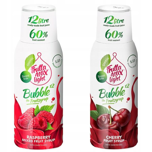 Syrop FruttaMax MALINA LIGHT 500 ml+WIŚNIA LIGHT 500 ml
