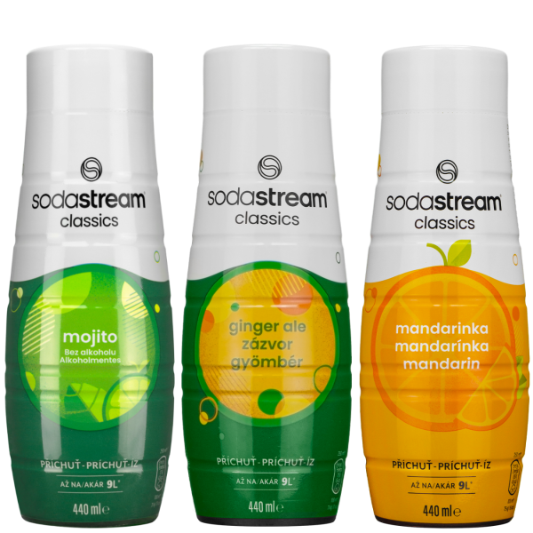 3x Syrop Sodastream 440ml Mojito + Ginger Ale + Mandarynka