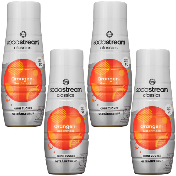 4x Syrop do SodaStream Pomarańcza Bez Cukru 440ml