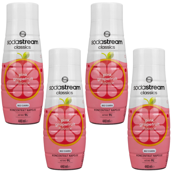 4x Syrop do SodaStream Pink Grejpfruit Zero 440ml