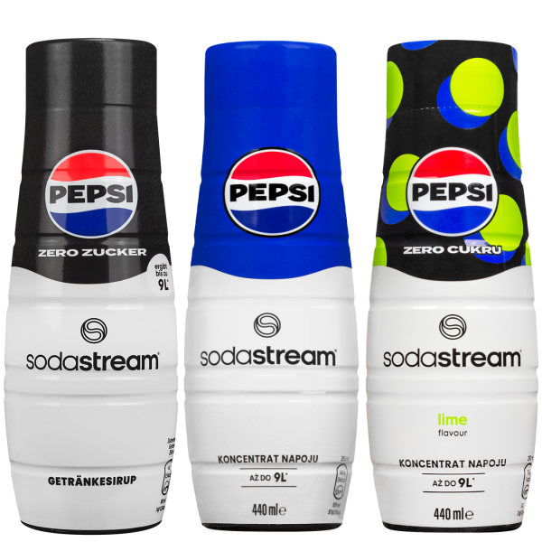 3x Syrop SodaStream Pepsi + Pepsi Max Zero + Pepsi Max Zero Lime