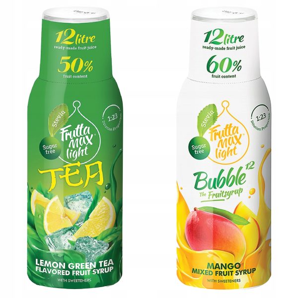 Syrop FruttaMax ICE TEA CYTRYNOWA GREEN Light 500 ml+Syrop FruttaMax MANGO LIGHT 500ml