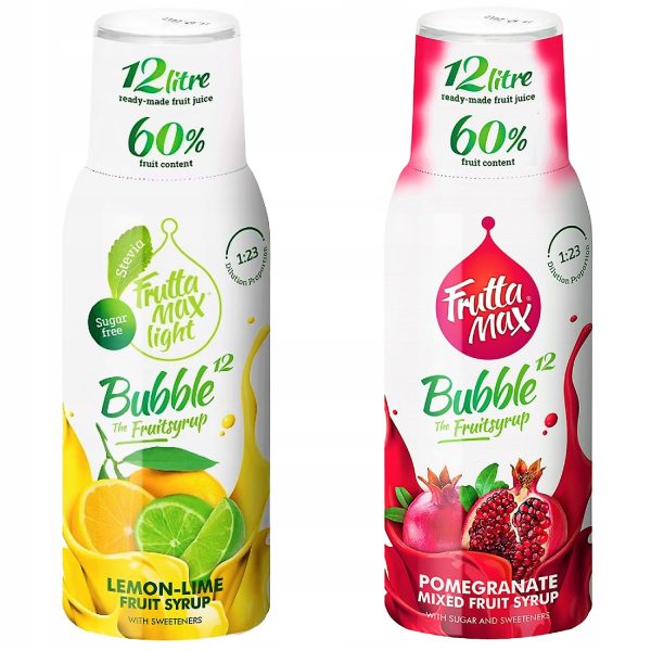 Syrop FruttaMax CYTRYNA LIMONKA LIGHT 500 ml+GRANAT 500 ml