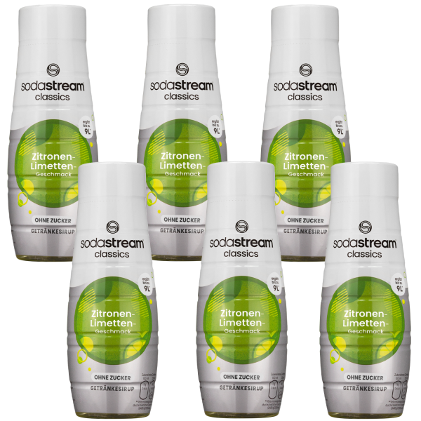 6x Syrop do SodaStream Cytryna Limonka Bez Cukru 440ml
