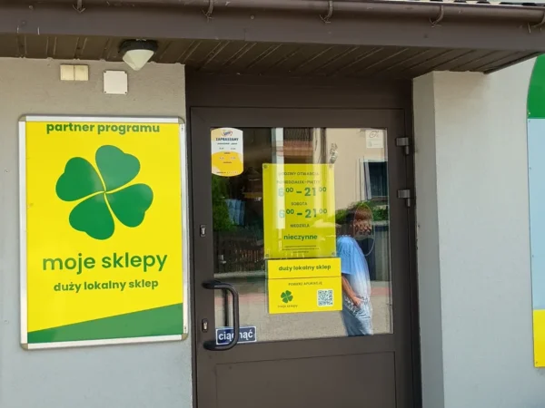 Wejście do punktu wymiany nabojów CO2 Sklep Groszek przy Grobla 13, 32-708 Grobla, Grobla