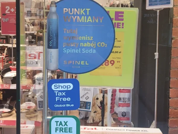 Wejście do punktu wymiany nabojów CO2 Sklep Tefal Wawer przy ul Kazimierza Szpotańskiego 4, Warszawa