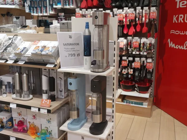 Wnętrze punktu wymiany nabojów CO2 Sklep Tefal Kraków, ul. Prof. A. Różańskiego 32, Kraków