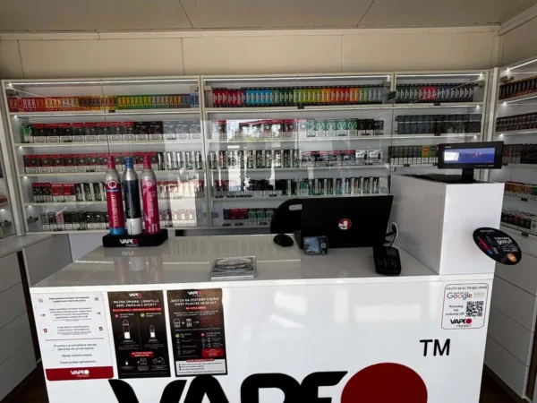 Wnętrze punktu wymiany nabojów CO2 VapeManiacy Opoczno Kaufland, Dworcowa 1, Opoczno