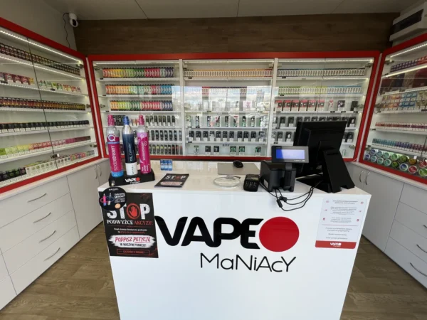 Wnętrze punktu wymiany nabojów CO2 VapeManiacy Szczecinek Kaufland, Armii Krajowej 78a, Szczecinek