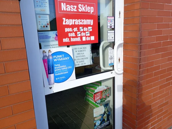Wejście do punktu wymiany nabojów CO2 Nasz sklep Ostrów przy Ostrów 222, Ostrów