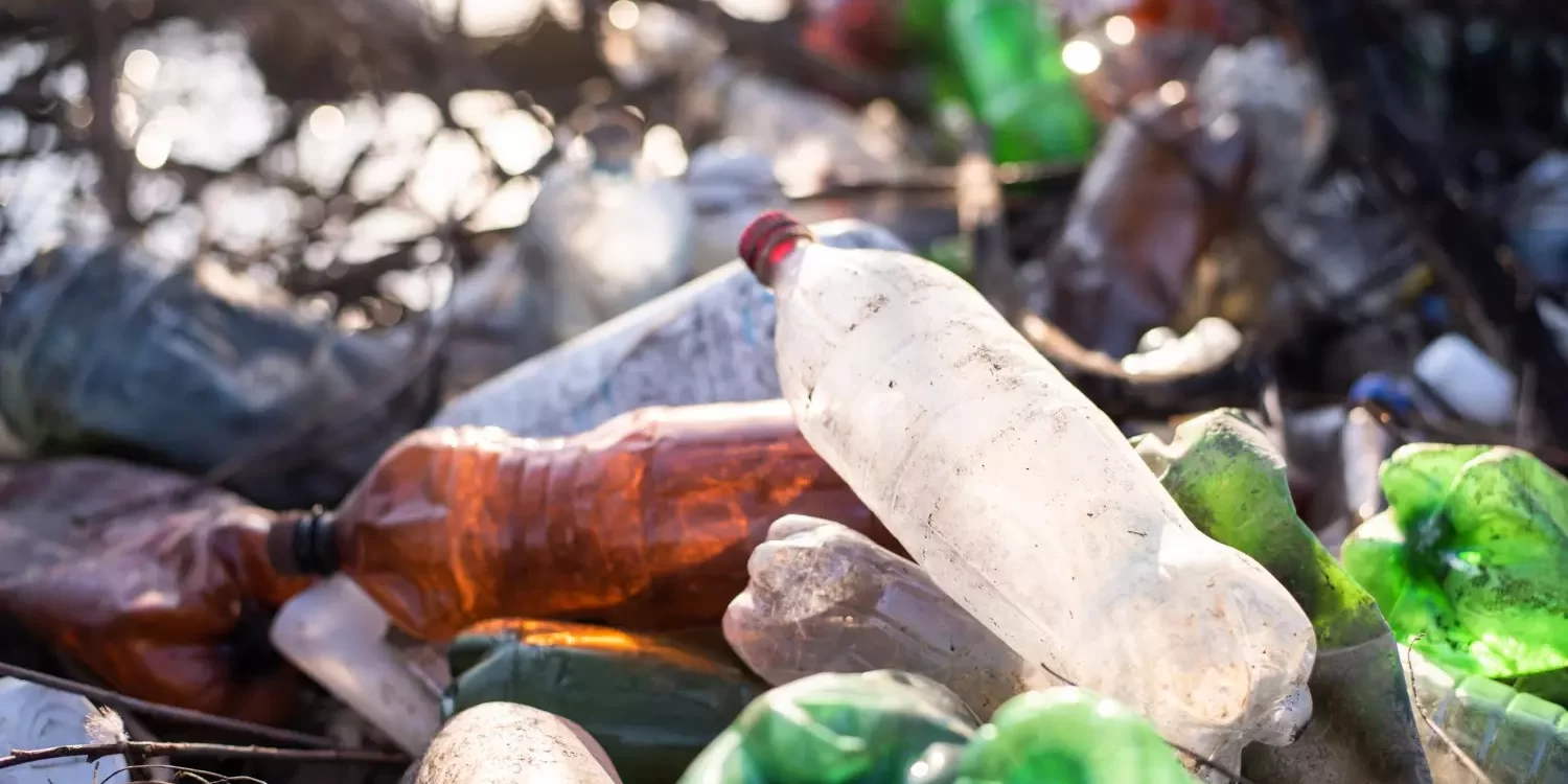 Śmieci butelki plastikowe zaśmiecone środowisko
